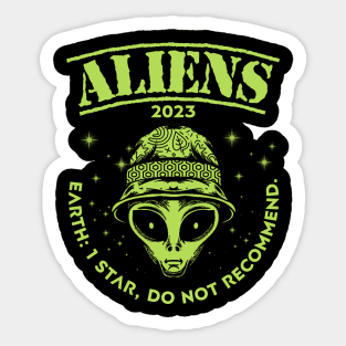 Aliens Rate Earth X Sticker